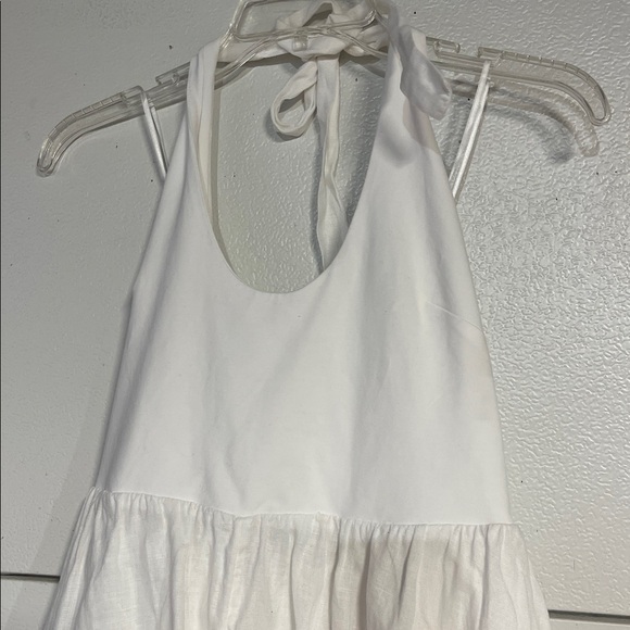 J CREW WOMENS HALTER MIXY MIDI LONG DRESS LINEN WHITE MEDIUM CL648 - Picture 3 of 9